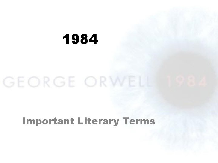 1984 Important Literary Terms 