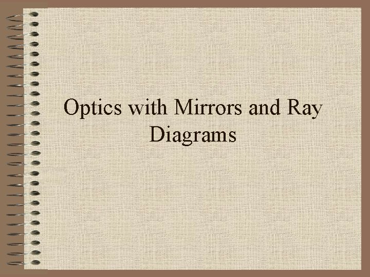Optics with Mirrors and Ray Diagrams 