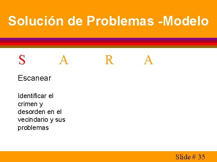 Solución de Problemas -Modelo S A R A Escanear Identificar el crimen y desorden