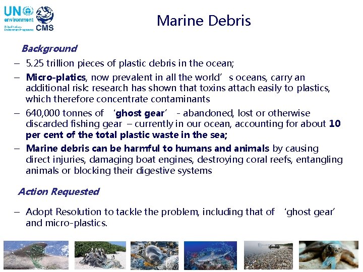 Marine Debris Background - 5. 25 trillion pieces of plastic debris in the ocean;