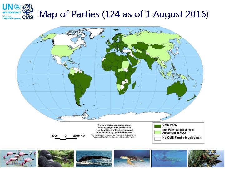 Map of Parties (124 as of 1 August 2016) 