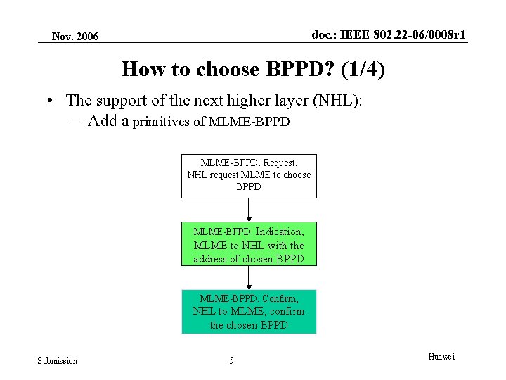 doc. : IEEE 802. 22 -06/0008 r 1 Nov. 2006 How to choose BPPD?