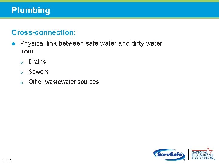 Plumbing Cross-connection: l 11 -18 Physical link between safe water and dirty water from Plumbing Cross-connection: l 11 -18 Physical link between safe water and dirty water from
