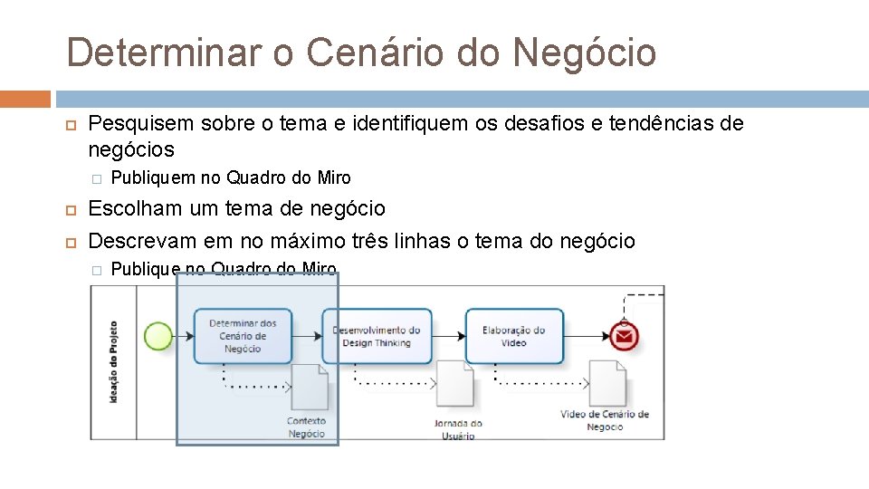 Determinar o Cenário do Negócio Pesquisem sobre o tema e identifiquem os desafios e