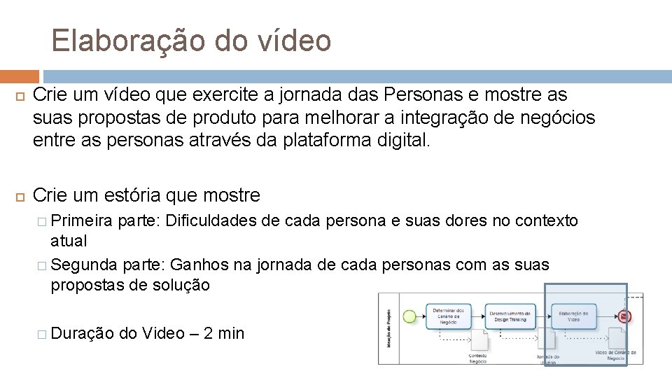 Elaboração do vídeo Crie um vídeo que exercite a jornada das Personas e mostre