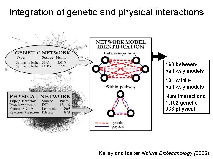 Integration of genetic and physical interactions 160 betweenpathway models 101 withinpathway models Num interactions: