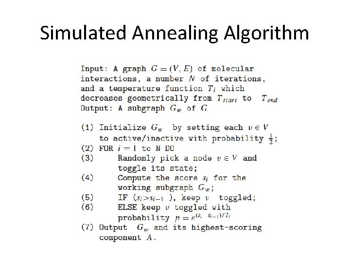 Simulated Annealing Algorithm 