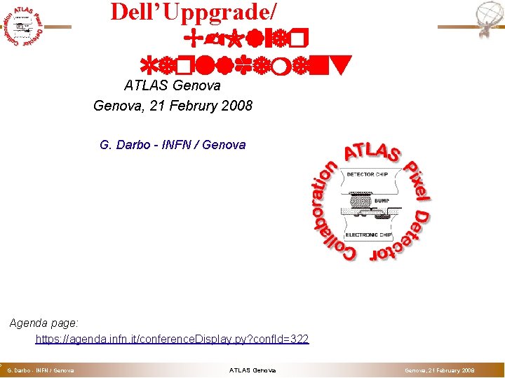 o Dell’Uppgrade/ B-Layer Replacement ATLAS Genova, 21 Februry 2008 G. Darbo - INFN /