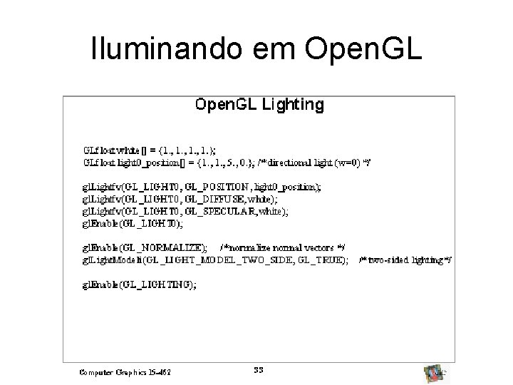 Iluminando em Open. GL 