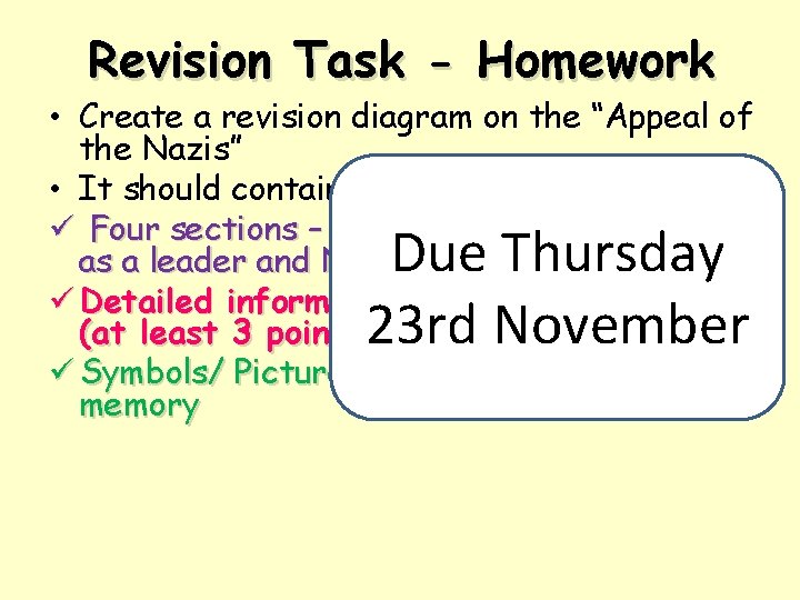 Revision Task - Homework • Create a revision diagram on the “Appeal of the