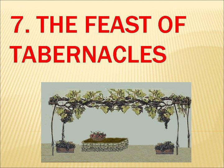 7. THE FEAST OF TABERNACLES 7. THE FEAST OF TABERNACLES