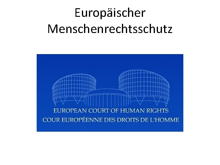 Europäischer Menschenrechtsschutz 