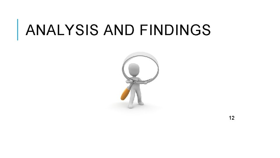 ANALYSIS AND FINDINGS 12 