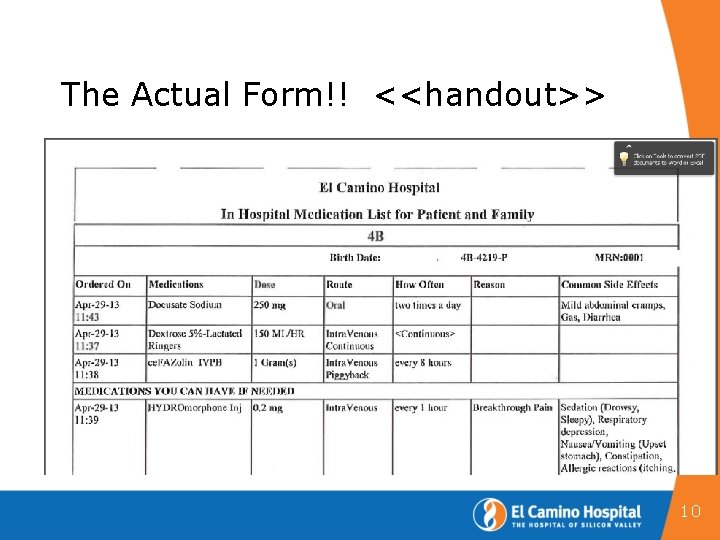 The Actual Form!! <<handout>> 10 