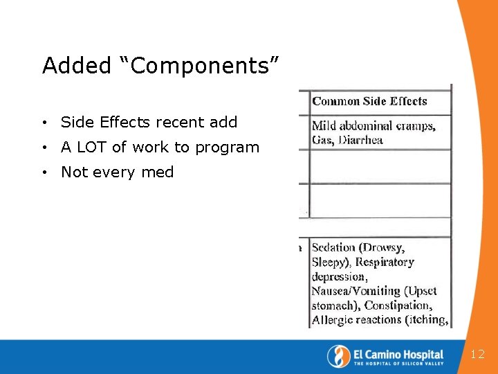 Added “Components” • Side Effects recent add • A LOT of work to program