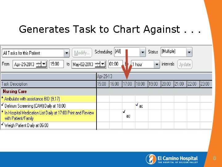 Generates Task to Chart Against. . . 8 