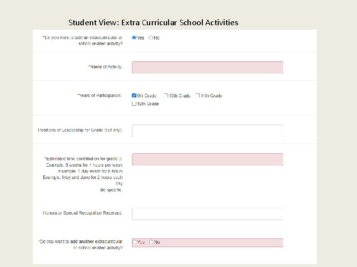 Student View: Extra Curricular School Activities 