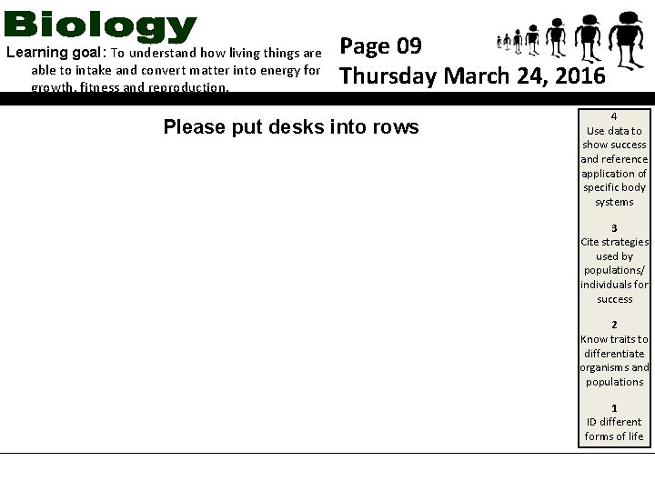 Learning goal: To understand how living things are able to intake and convert matter