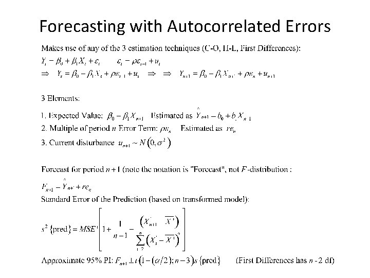 Forecasting with Autocorrelated Errors 