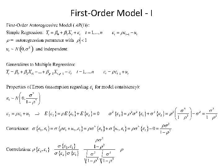 First-Order Model - I 