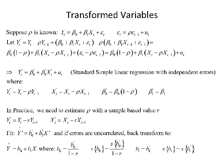 Transformed Variables 