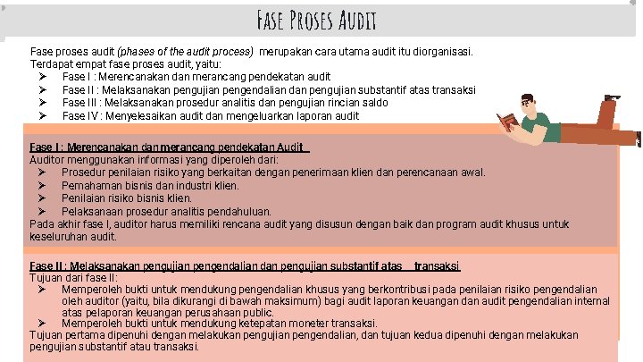 Fase Proses Audit Fase proses audit (phases of the audit process) merupakan cara utama