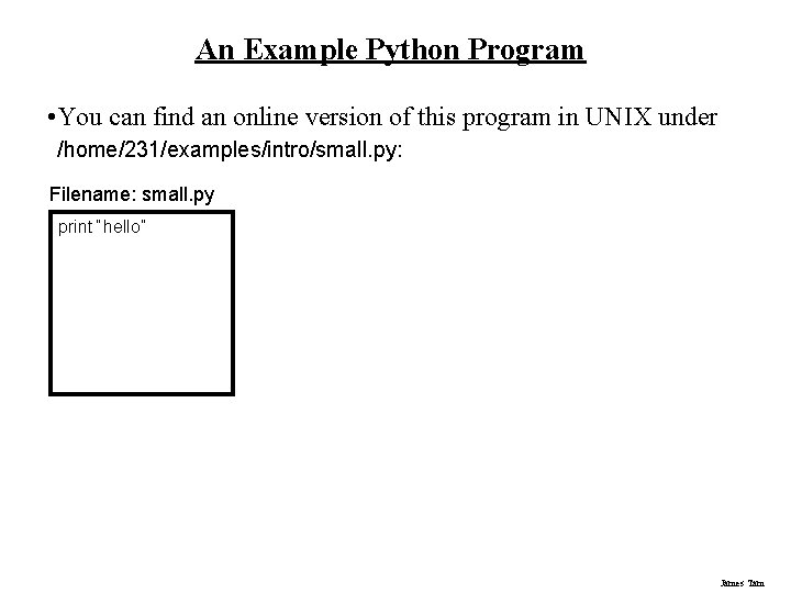 An Example Python Program • You can find an online version of this program