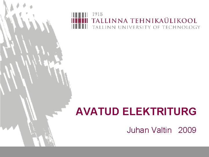 AVATUD ELEKTRITURG Juhan Valtin 2009 