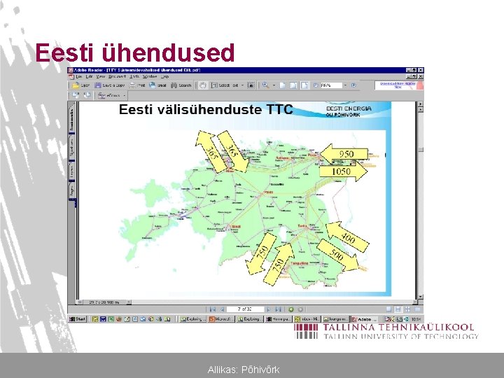 Eesti ühendused Allikas: Põhivõrk 