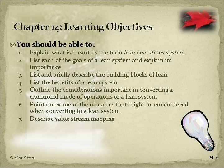 Chapter 14: Learning Objectives You should be able to: 1. Explain what is meant