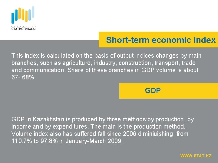 Short-term economic index This index is calculated on the basis of output indices changes