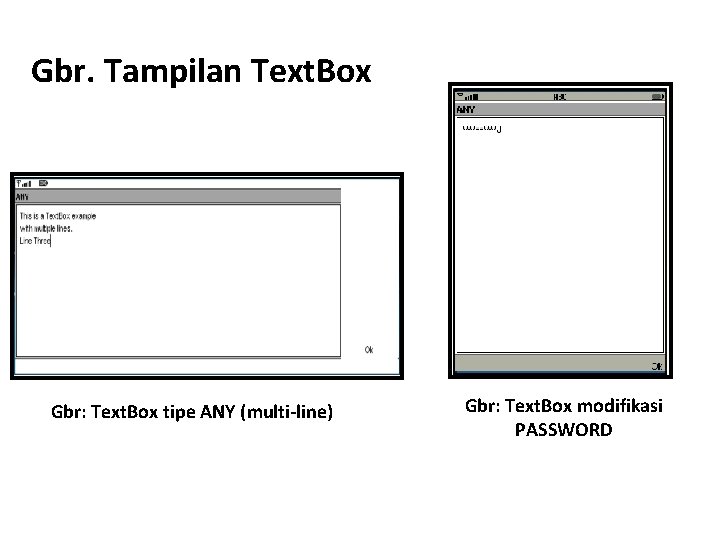 Gbr. Tampilan Text. Box Gbr: Text. Box tipe ANY (multi-line) Gbr: Text. Box modifikasi