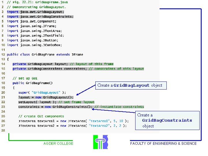 Outline Create a Grid. Bag. Layout object Create a Grid. Bag. Constraints object AGDER