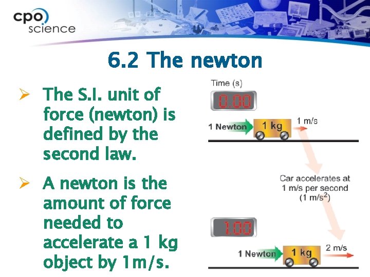 6. 2 The newton Ø The S. I. unit of force (newton) is defined