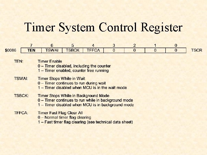 Timer System Control Register 