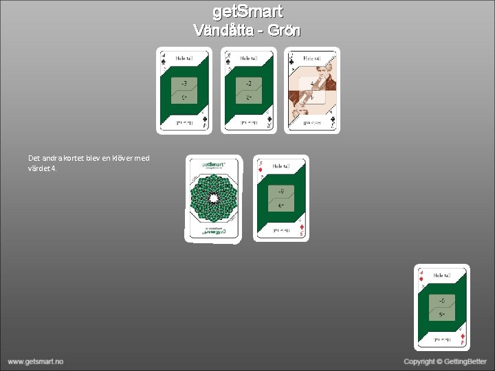 get. Smart Vändåtta - Grön Det andra kortet blev en klöver med värdet 4.