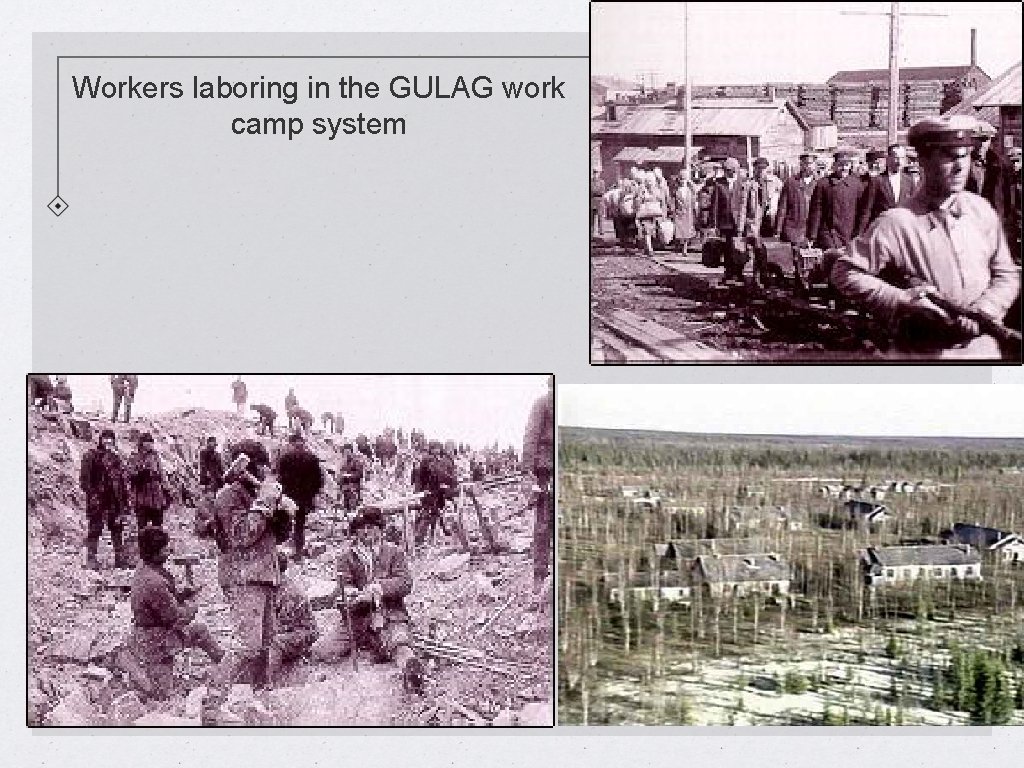 Workers laboring in the GULAG work camp system 