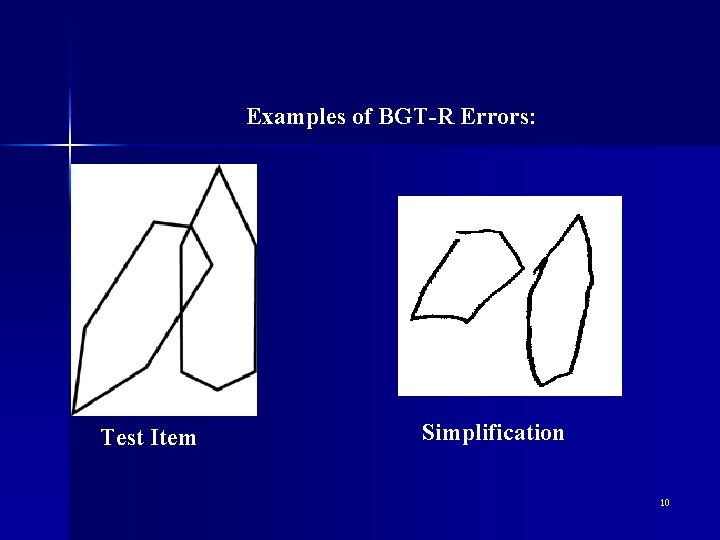Examples of BGT-R Errors: Test Item Simplification 10 