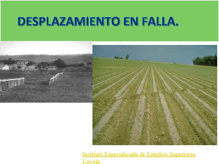 DESPLAZAMIENTO EN FALLA. Instituto Especializado de Estudios Superiores Loyola DESPLAZAMIENTO EN FALLA. Instituto Especializado de Estudios Superiores Loyola