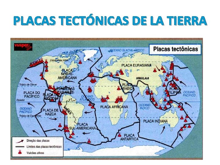 PLACAS TECTÓNICAS DE LA TIERRA PLACAS TECTÓNICAS DE LA TIERRA
