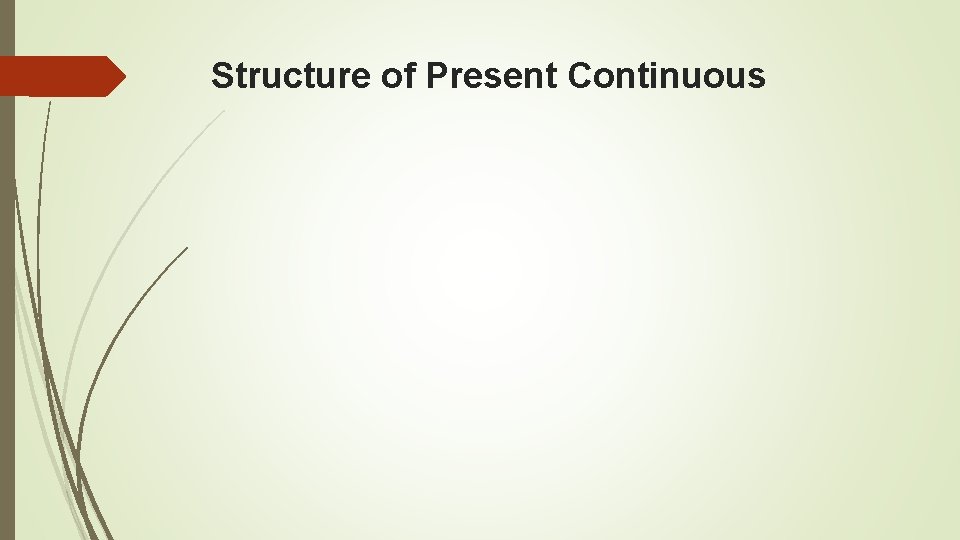 Structure of Present Continuous 