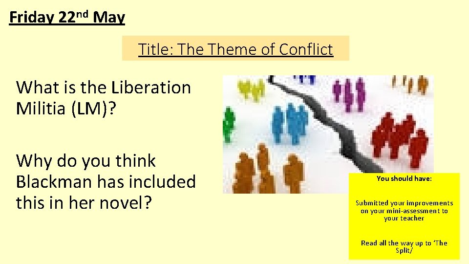 Friday 22 nd May Title: Theme of Conflict What is the Liberation Militia (LM)?