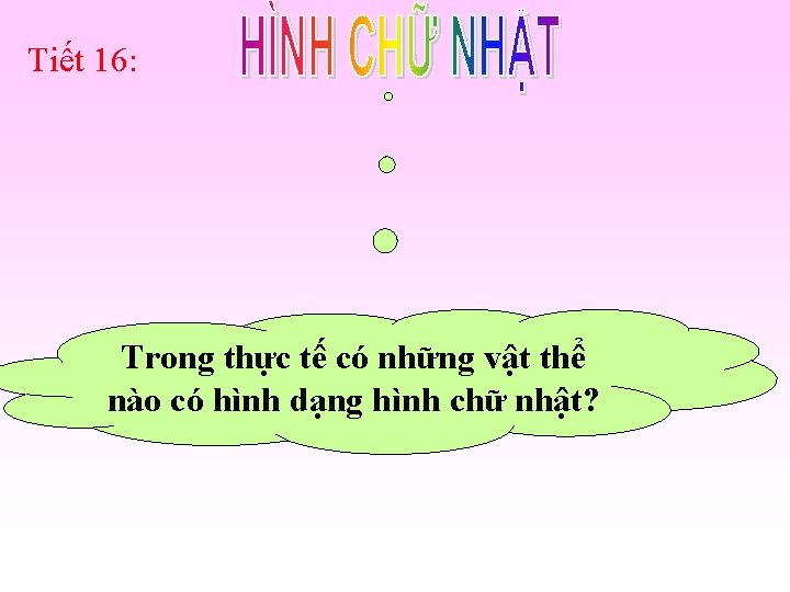 Tiết 16: Trong thực tế có những vật thể nào có hình dạng hình