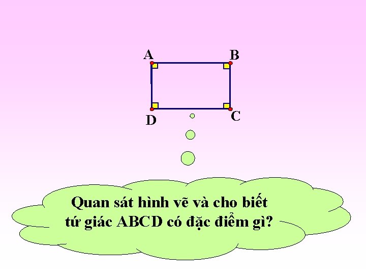 A B D C Quan sát hình vẽ và cho biết tứ giác ABCD