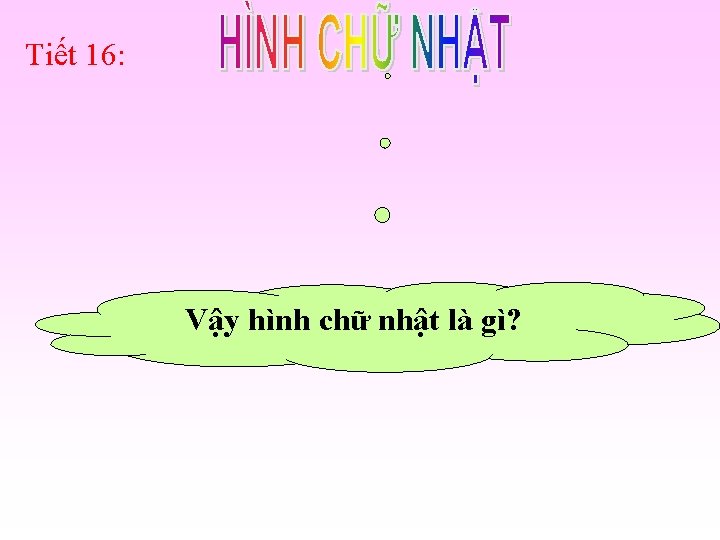 Tiết 16: Vậy hình chữ nhật là gì? 