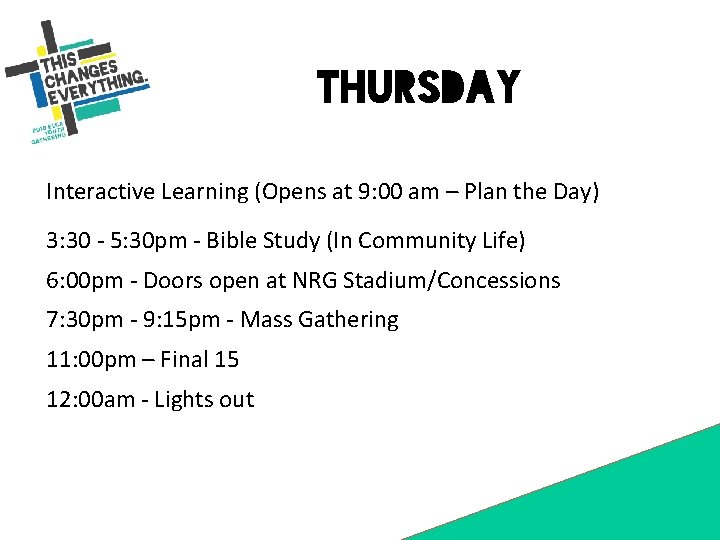 Thursday Interactive Learning (Opens at 9: 00 am – Plan the Day) 3: 30