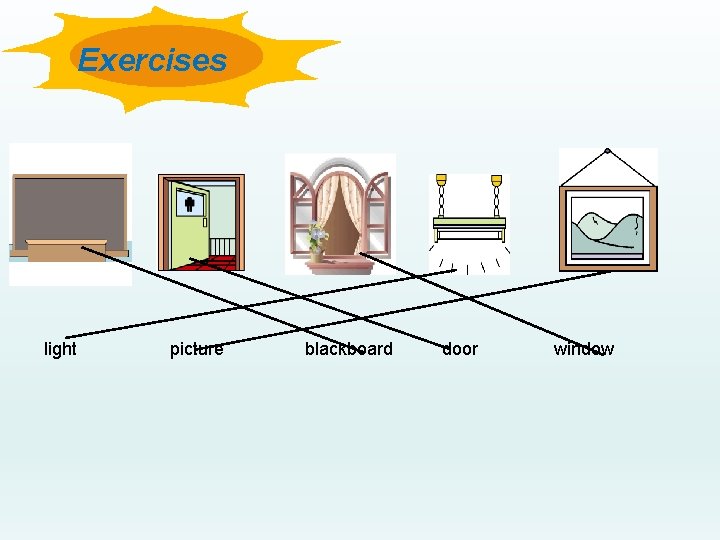 Exercises light picture blackboard door window 