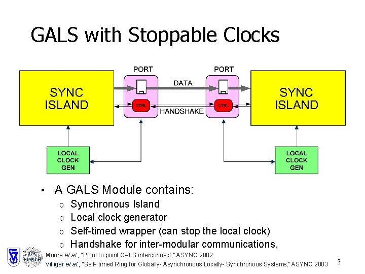 GALS with Stoppable Clocks • A GALS Module contains: o Synchronous Island o Local