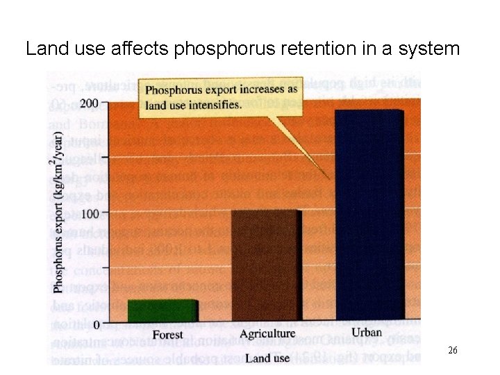 Land use affects phosphorus retention in a system 26 