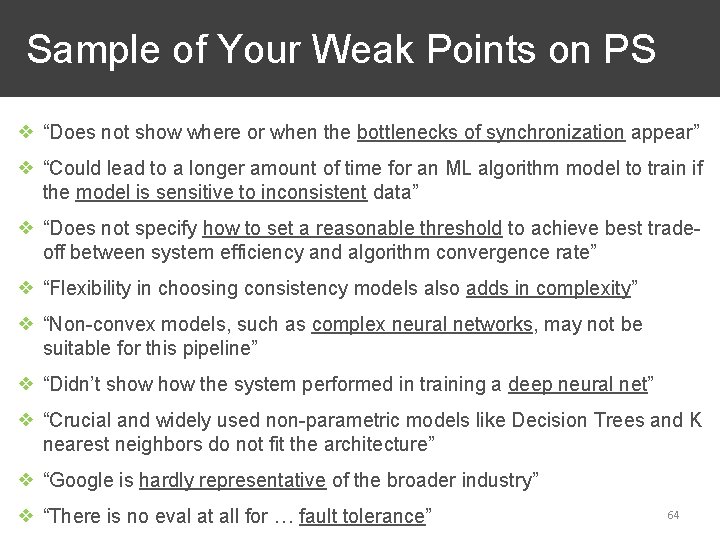 Sample of Your Weak Points on PS ❖ “Does not show where or when